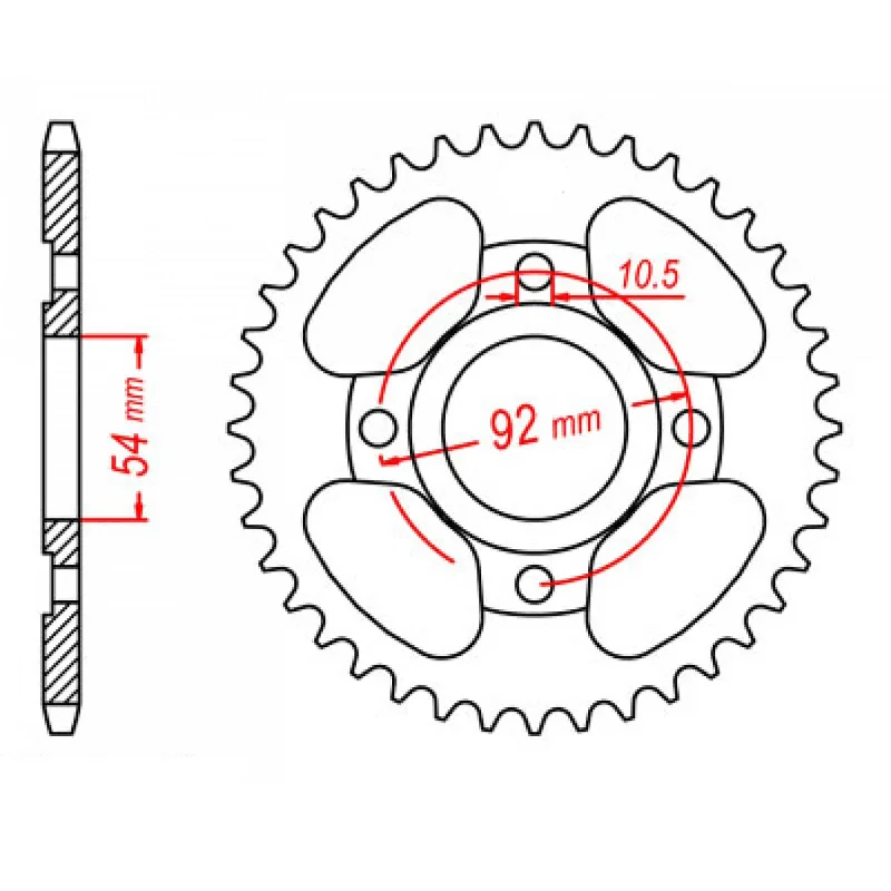 bicycle cleaner foam-MTX 835 Steel Rear Sprocket #428 (44T) (11-5H0-44)