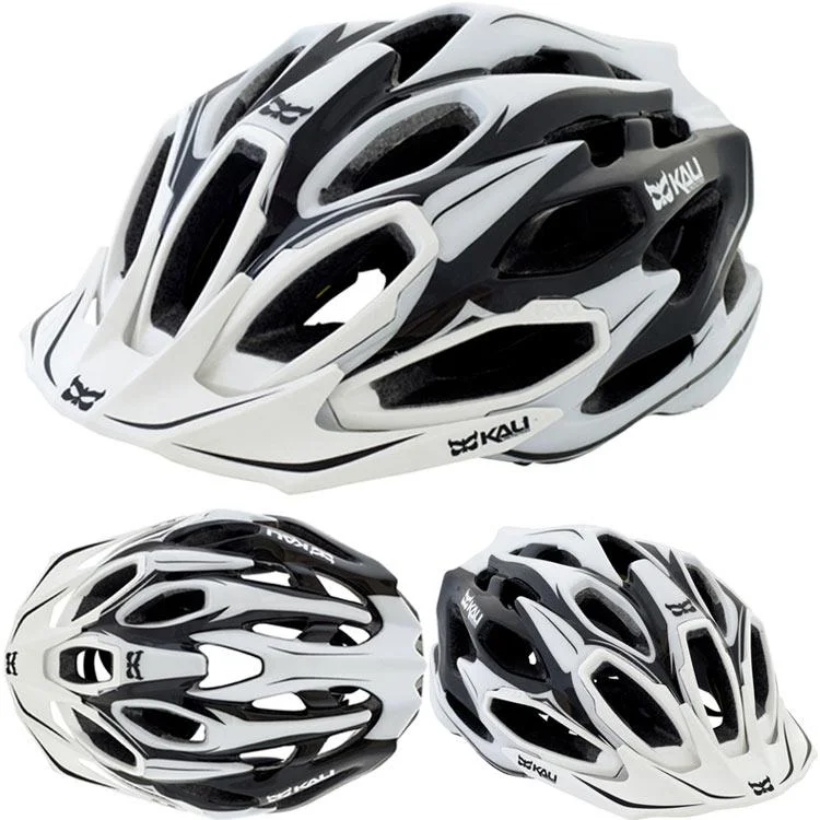 bicycle triathlon kit-Kali Maraka Core XC Helmet - Zone White-Black