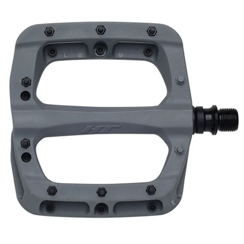 bicycle spoke gauge-HT Components PA03A Nano P Platform Pedals Body: Nylon Spindle: Cr-Mo 9/16 Grey