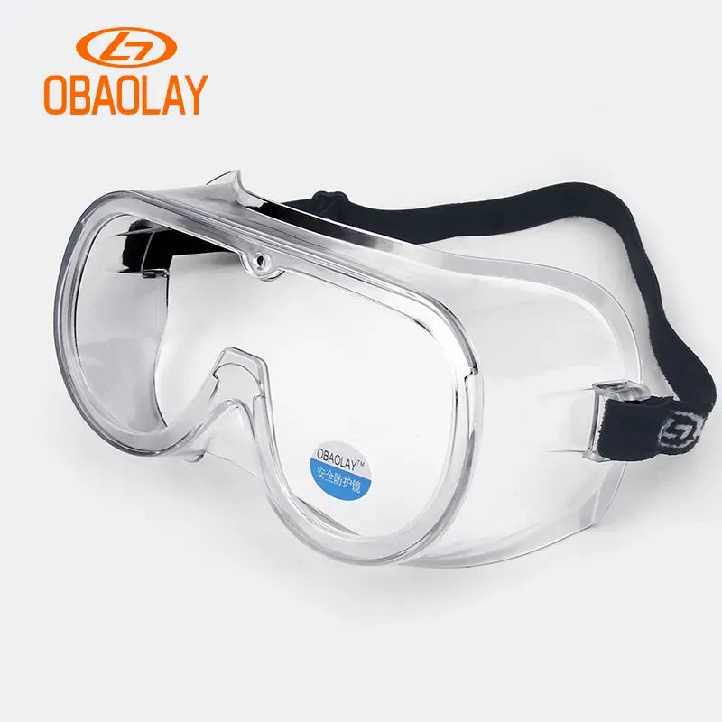 bicycle calorie kit-OBAOLAY Approved European Standard CE Safety Goggles PVC Frame PC lens Anti-fog Safety Glasses Transparent Protective  Use To Ho