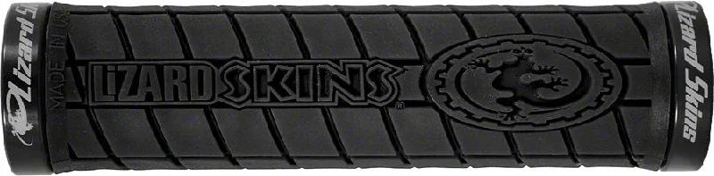 bicycle brake barrel-Lizard Skins Logo Grips - Black Lock-On