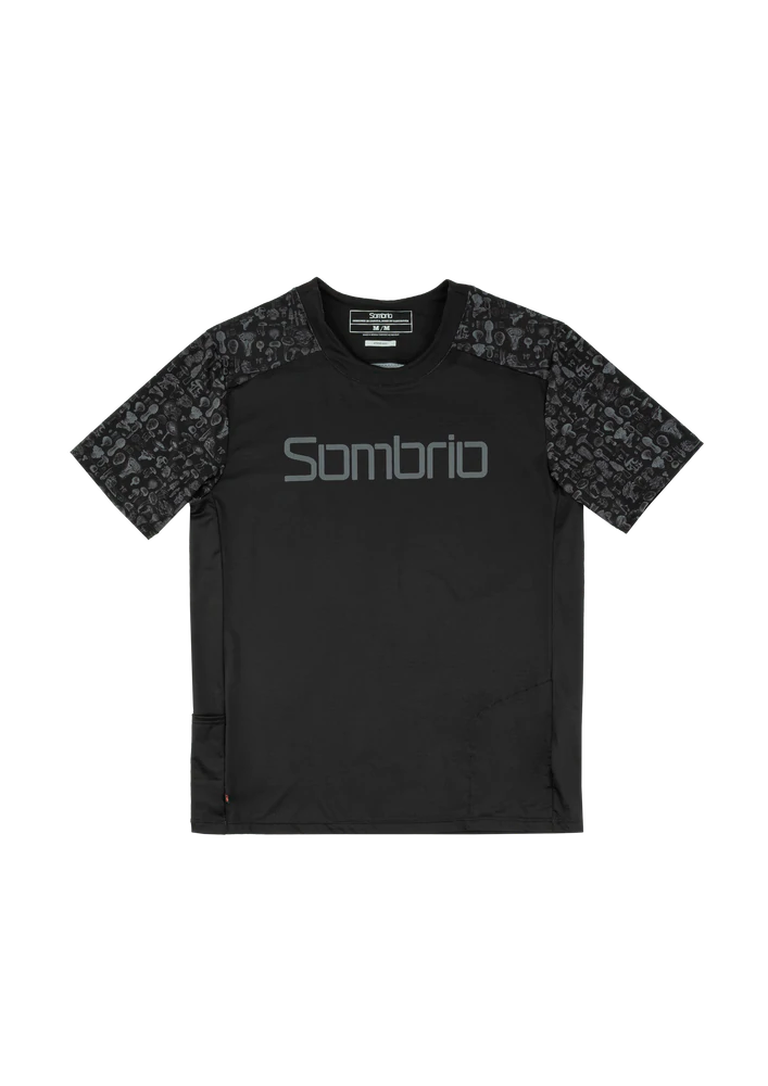 bicycle frame badge-Sombrio Spur 2 Short Sleeve MTB Jersey - Mushroom Black