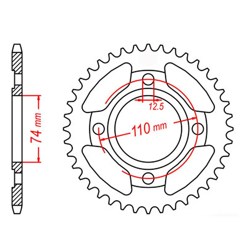 bicycle saddle stitching-MTX 854 Steel Rear Sprocket #530 (39T) (11-1J3-39)