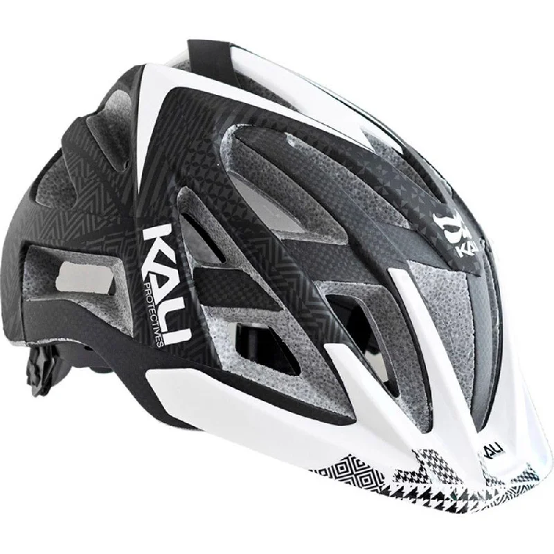 bicycle night kit-Kali Avita MTB Helmet - Carb Pattern - Black-White