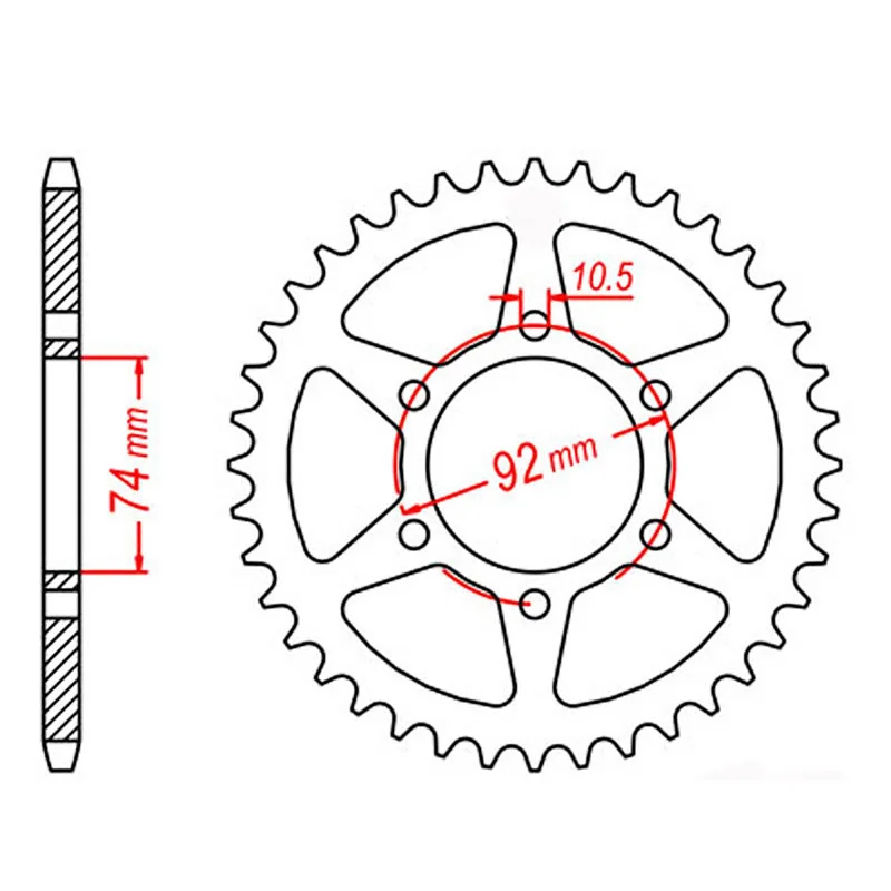 bicycle gear indexing-MTX 856 Steel Rear Sprocket #530 (45T) (11-4V8-45)