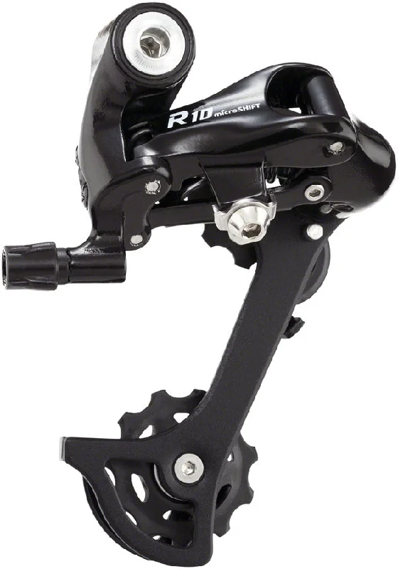 bicycle horn kit-microSHIFT R10 Rear Derailleur - 10-Speed Medium Cage Shimano Road Compatible BLK