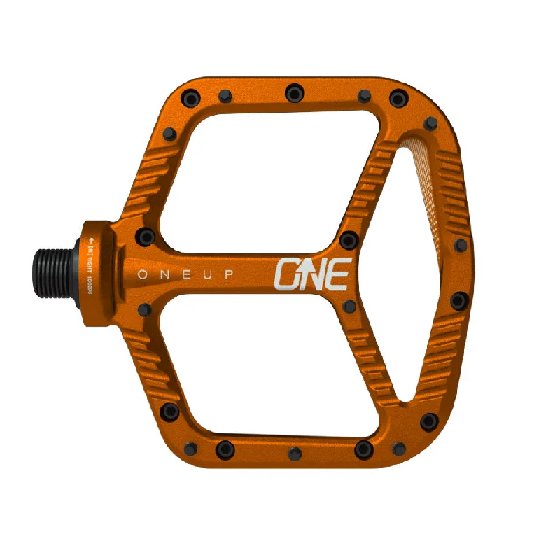 bicycle shoe strap-OneUp Components Aluminum Platform Pedals Orange