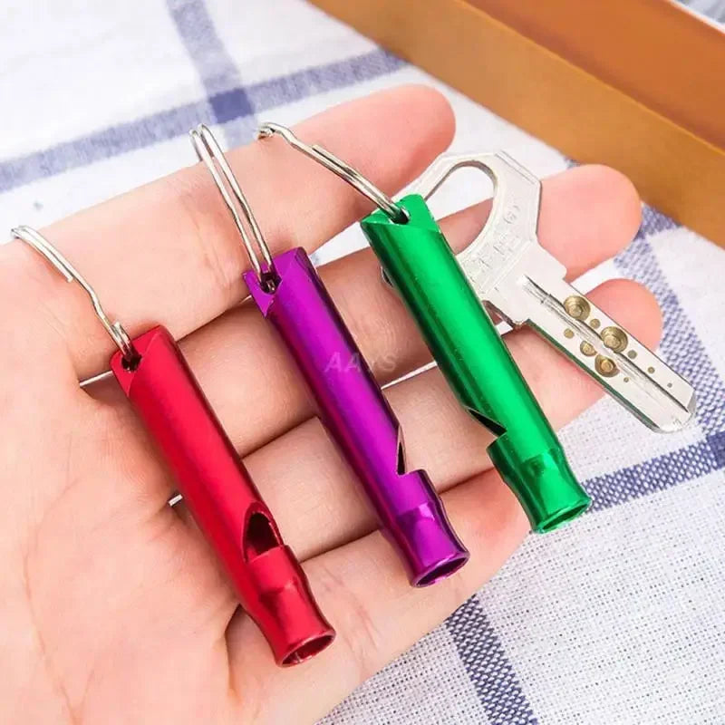 bicycle valve ring-1Pcs Multifunctional Aluminum Emergency Survival Whistle Keychain For Camping Hiking Outdoor Tools Training Whistles Of Survival