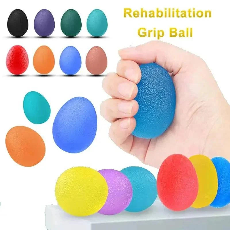 bicycle pedal spring-Silicone Hand Grip Ball Egg Men Women Gym Fitness Finger Heavy Exerciser Strength Muscle Recovery Gripper Trainer