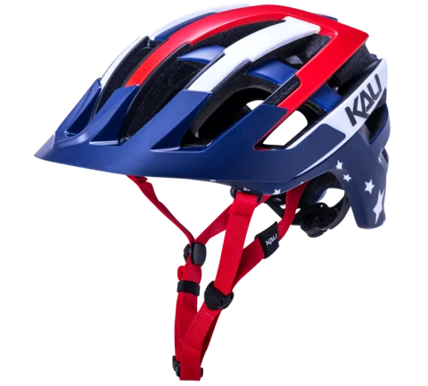 bicycle pedal kit-Kali Interceptor Patriot MTB Helmet - Matt Red-White-Blue