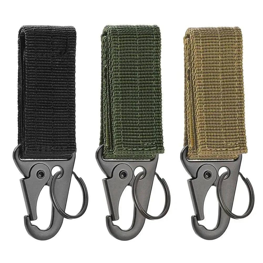 bicycle cleat kit-2pcs Tactical Hanging Buckle Molle Nylon Webbing Carabiner Belt Triangle Keychain for Outdoor Climbing Camping Tool Accessory