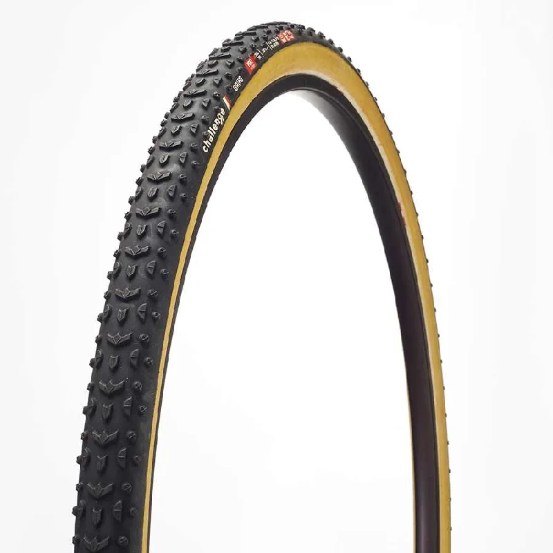 bicycle traffic kit-Challenge Grifo Pro Tire 700x33C Folding Clincher Natural SuperPoly PPS 300TPI Tanwall