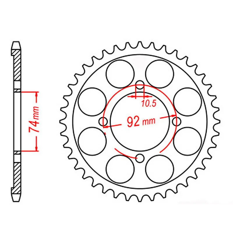 bicycle hub flange-MTX 848 Steel Rear Sprocket #530 (39T) (11-4L0-39)