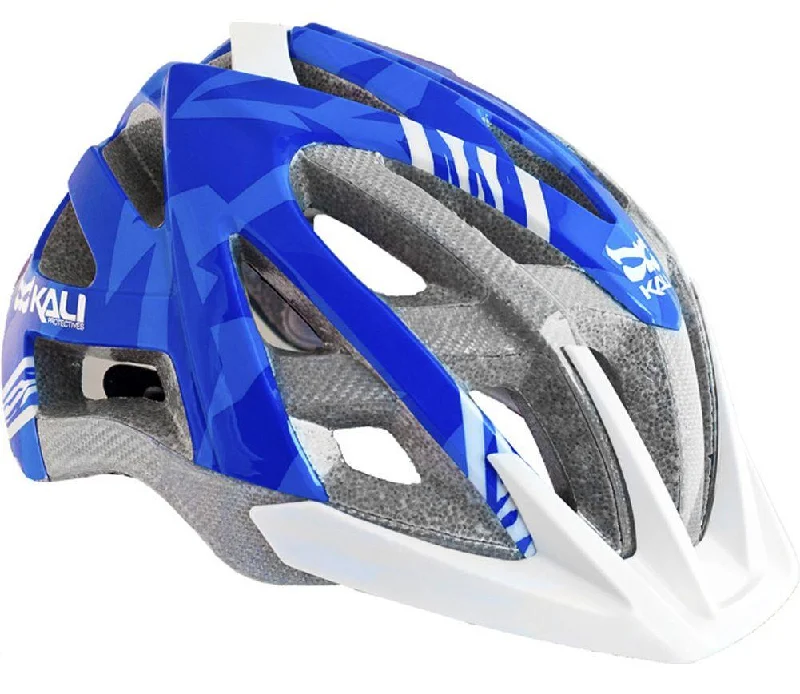 bicycle knee kit-Kali Avita Composite MTB Helmet - Zebra - Blue