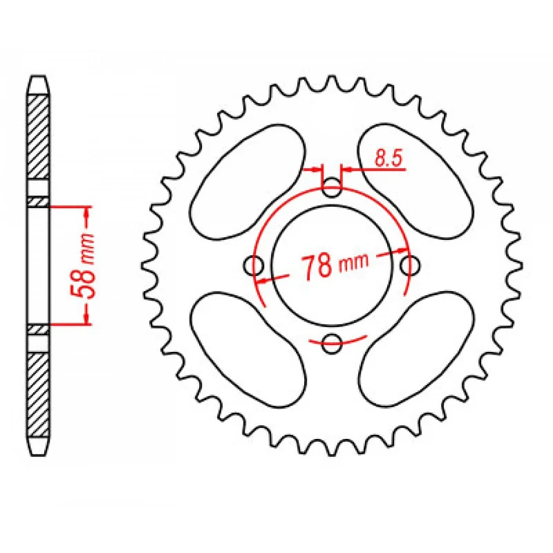 bicycle horn kit-MTX 810 Steel Rear Sprocket #428 (47T) (11-208-47)