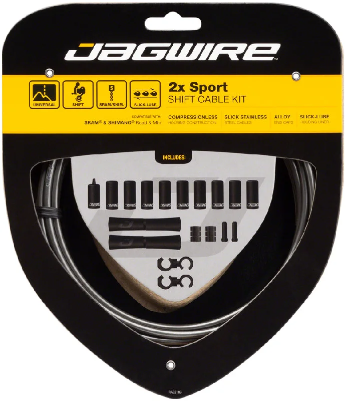 bicycle club kit-Jagwire 2x Sport Shift Cable Kit SRAM/Shimano Ice Gray