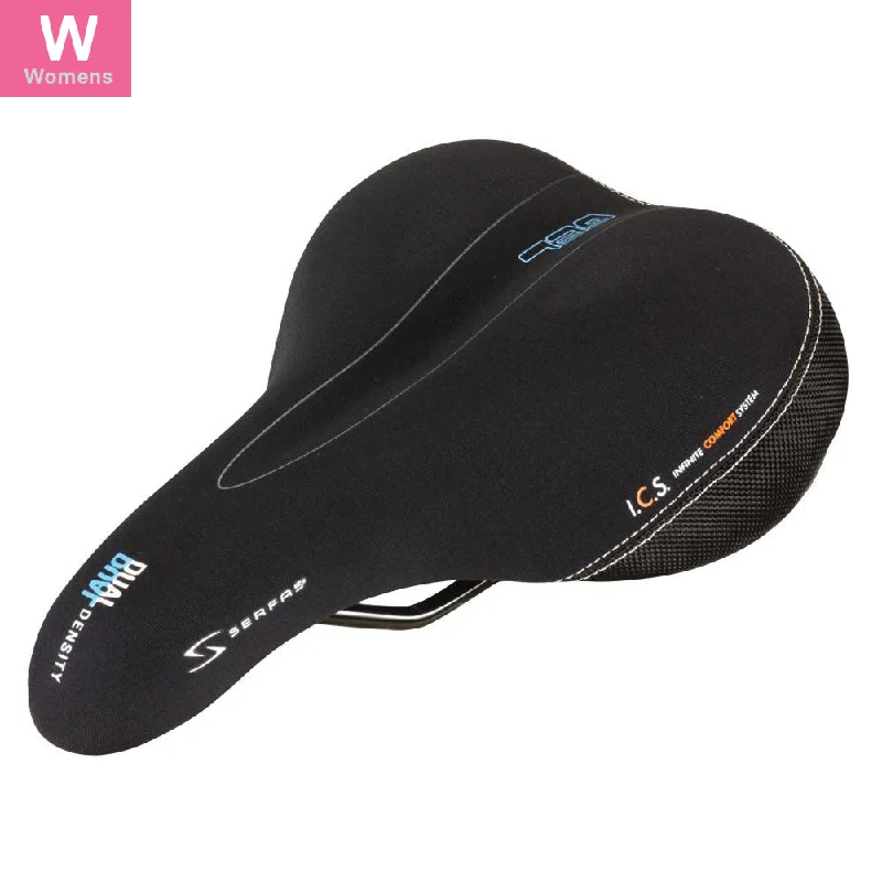 bicycle sidewall patch-Serfas Dual Density Saddle - Womens - Black