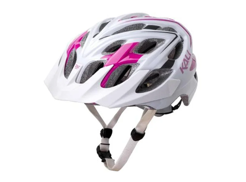 bicycle wrist kit-Kali Chakra Plus Sonic MTB Helmet - White-Magenta