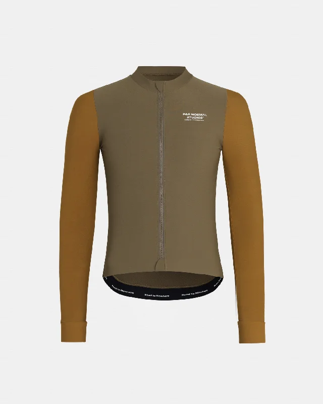 bicycle handlebar bend-Mechanism Long Sleeve Jersey - Brown Olive