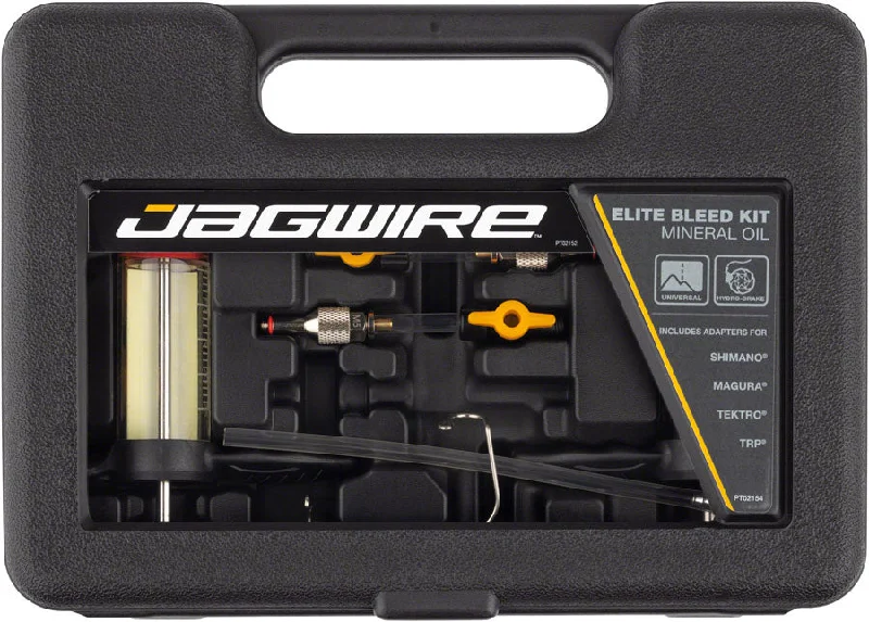 bicycle shoe kit-Jagwire Elite Mineral Oil Bleed Kit - Shimano Magura Tektro TRP Hayes Adapters Included