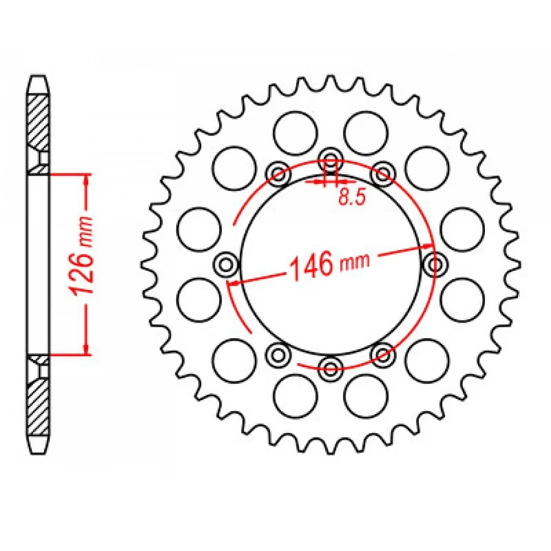 bicycle downhill kit-MTX 805 Steel Rear Sprocket #428 (50T) (11-01A-50)