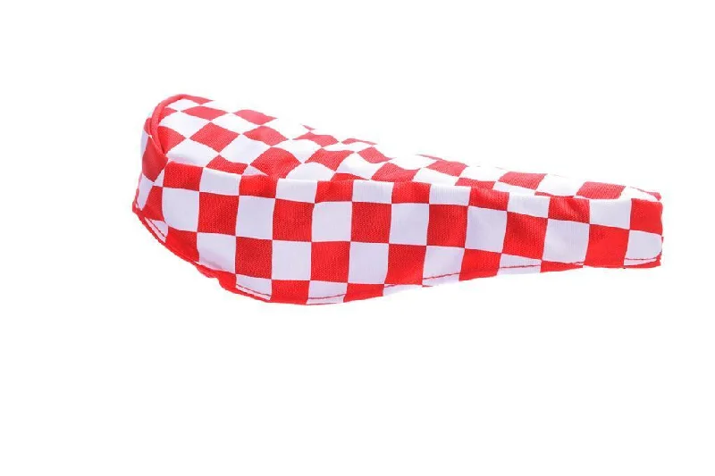 bicycle urban kit-RED & WHITE CHEQUERED BIKE SEAT COVER RETRO SUIT BMX, MTB OR ANY CYCLE SADDLE