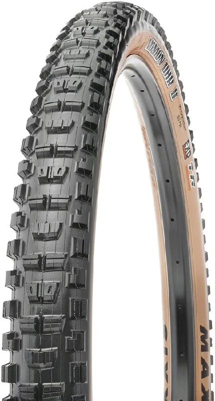 bicycle tire profile-Maxxis Minion DHR II Tire - 29 x 2.4 Tubeless Folding BLK/Dark Tan Dual EXO Wide Trail