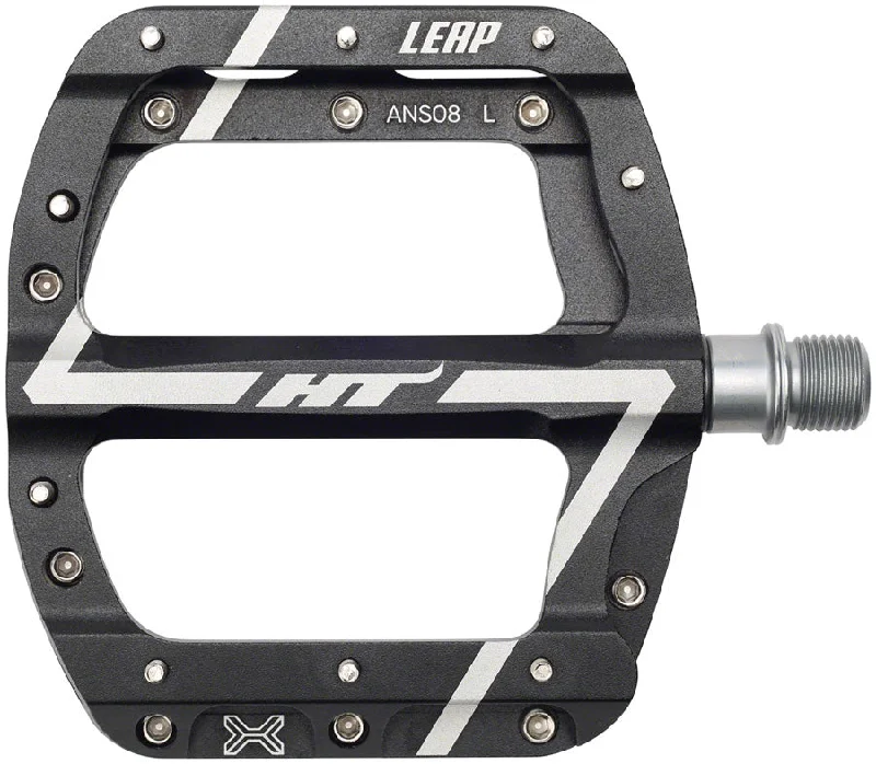 bicycle parts kit-HT Components ANS08 Leap Platform Pedals Body: Aluminum Spindle: Cr-Mo 9/16 Black Pair