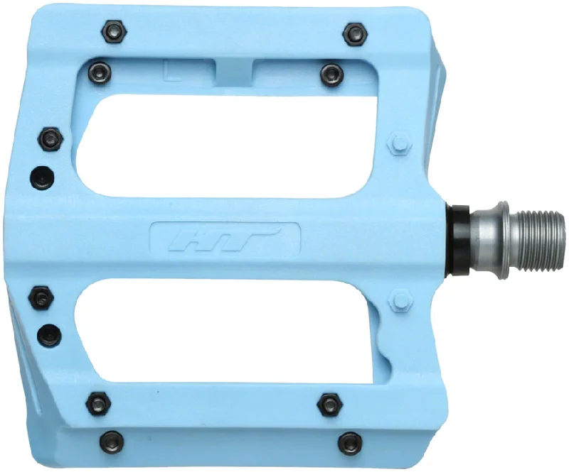 bicycle steel kit-HT Components PA12A Pedals - Platform Composite 9/16" Sky Blue