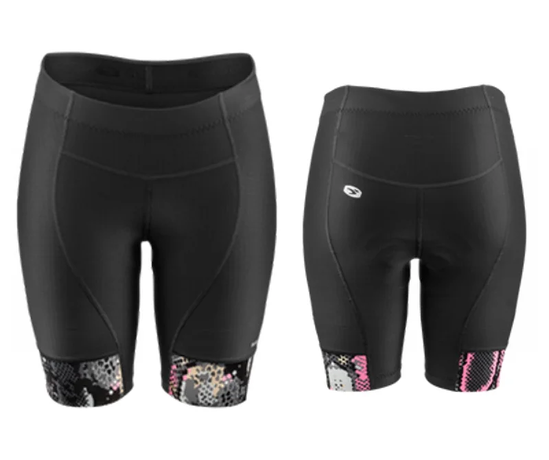 bicycle posture kit-Sugoi Evolution Print Lycra Short - Womens - Black-Snake