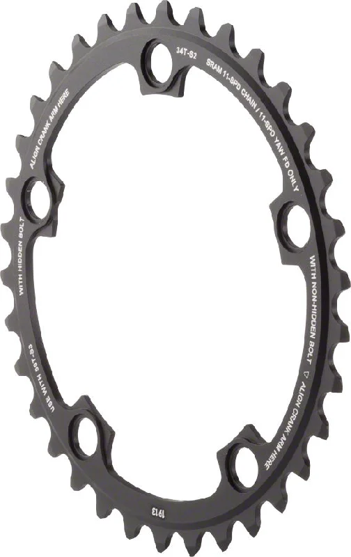 bicycle touring kit-SRAM 11-Speed 34T 110mm BCD YAW Chainring Black Use with 50T