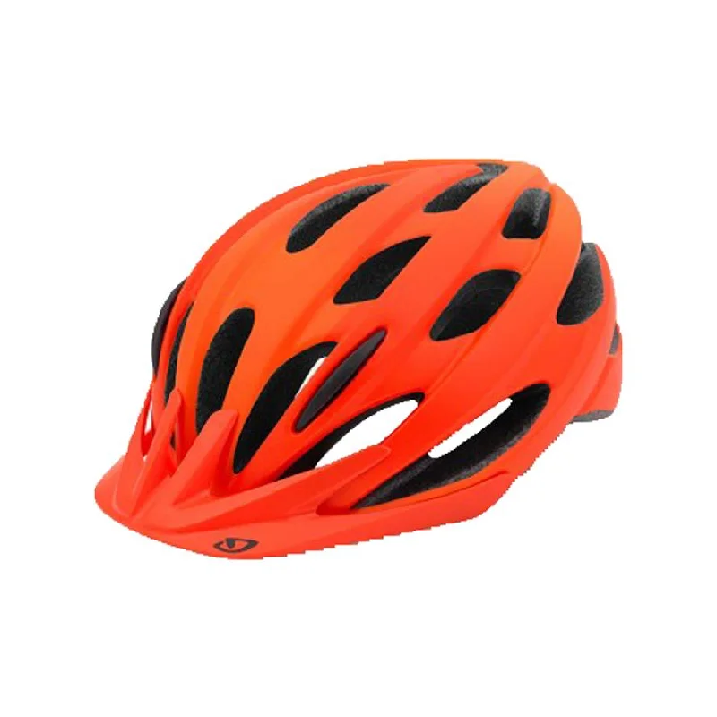 bicycle seatpost pin-Giro Revel MTB Helmet - Matt Vermillion-Flame Fade