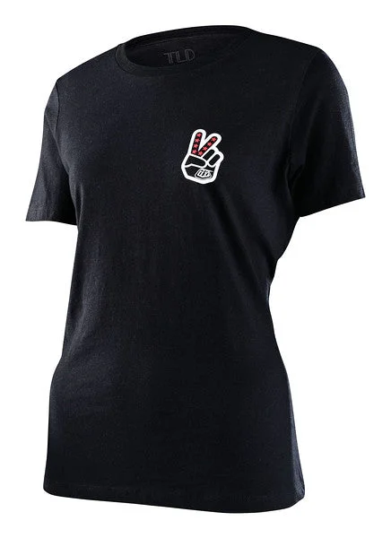 bicycle saddle channel-Troy Lee Designs Peace Out Short Sleeve Tee - Womens - Black Heather