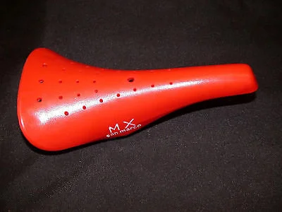 bicycle sidewall kit-SMALL MX RED SADDLE OLD SCHOOL BMX GENUINE MADE IN 80's ITALIAN NEW OLD STOCK