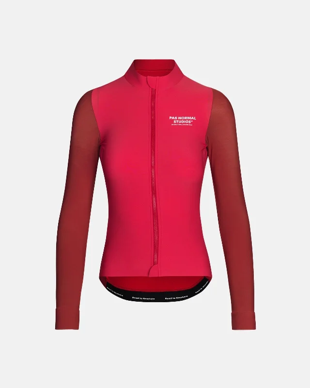 bicycle pedal spring-Women's Mechanism Long Sleeve Jersey - Deep Red