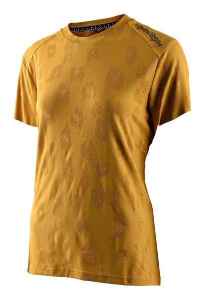 bicycle steel kit-Troy Lee Designs Lilium Short Sleeve MTB Jersey - Womens - Jacquard - Honey