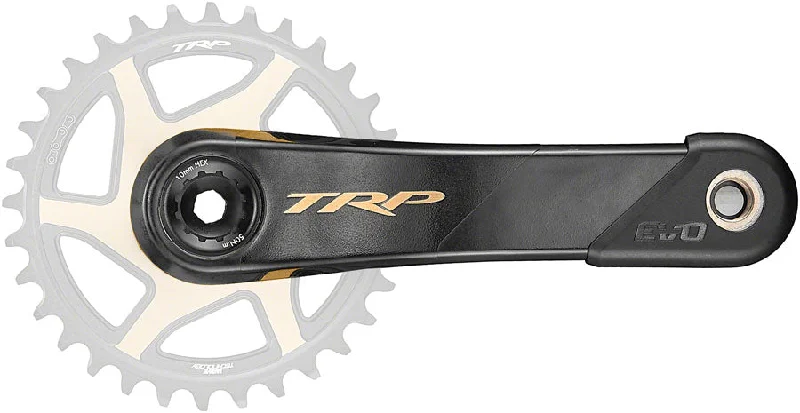 bicycle BMX saddle-TRP CK-9050 EVO Crankset - 165mm 12-Speed For 68/73mm Frame BB DM CINCH Chainring Interface 30mm Spindle Carbon BLK/Gold