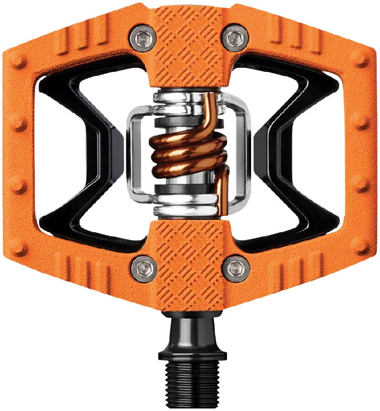 bicycle socks kit-Crankbrothers Double Shot 2 Pedals - Single Side Clipless Platform Aluminum 9/16" Orange