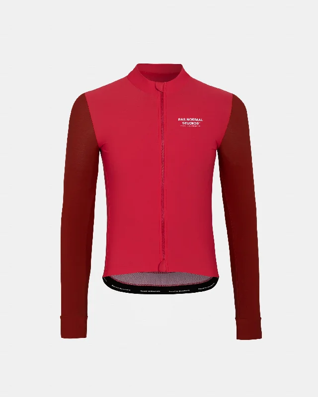 bicycle seatpost collar-Mechanism Long Sleeve Jersey - Deep Red