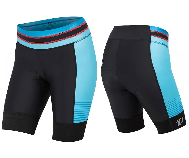 bicycle mirror kit-Pearl Izumi Elite Pursuit Short - Womens - Black-Atomic Blue Diffuse