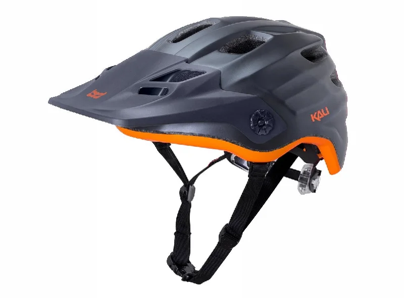 bicycle tire sidewall-Kali Maya MTB Helmet - Solid - Matt Gray-Orange