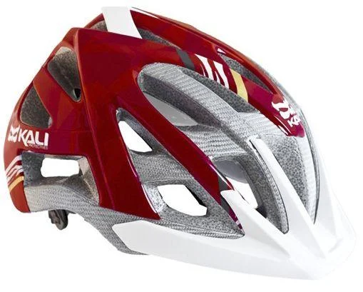 bicycle elbow kit-Kali Avita Composite MTB Helmet - Zebra - Red